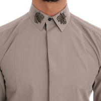 Beige Crystal Bee GOLD SLIM Fit Shirt