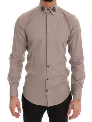 Beige Crystal Bee GOLD SLIM Fit Shirt