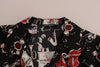 Black Silk JAZZ Motive Print Casual Shirt