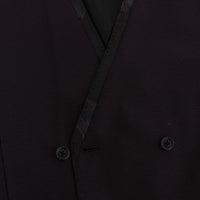 Purple Wool Blend Formal Vest