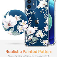 Clear Floral Case iPhone 12 and iPhone 12 Pro 6.1in 2020, Flexible TPU Shockproof