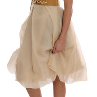 Gold Silk Crystal Embellished Dress