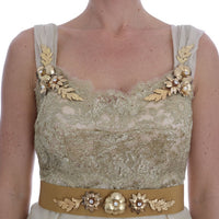 Gold Silk Crystal Embellished Dress
