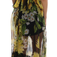 Multicolor Sunflower Floral Lace Dress
