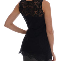 Black Sicily Embroidered Lace Blouse