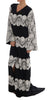 Black Silk Floral Lace Kaftan Dress