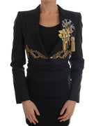 Black Crystal Blazer Jacket