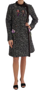 Black Crystal Fur Coat Jacket