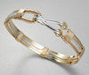 Sterling Silver & 14k Gold Filled Twisted Cable Patterned Wire Wrapped Bracelet - Hull Hill