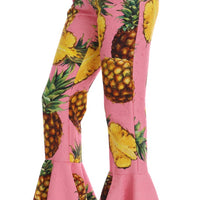 Multicolor Pineapple Jacquard Flare Pants