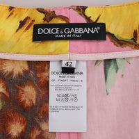 Multicolor Pineapple Print Cotton Capri Pants