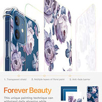 Clear Floral Case iPhone 12 and iPhone 12 Pro 6.1in 2020, Flexible TPU Shockproof