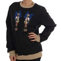 Black Fairy Tale Brocade Zipper Sweater