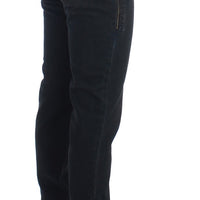 Blue Cotton Slim Pants Denim Jeans