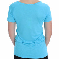 Blue Crew-neck Studded T-shirt