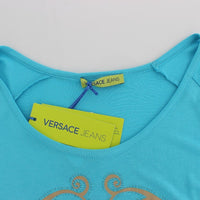 Blue Crew-neck Studded T-shirt