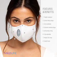 Halo Life Face Mask, Washable, Filter, Breathable, Solid Colors
