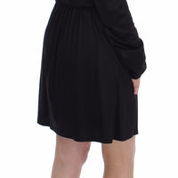 Black Modal Silk Shift Knee Dress