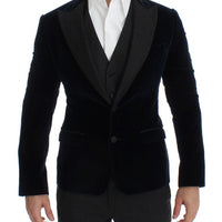 Blue Velvet Gray 3 Piece Slim Fit Suit