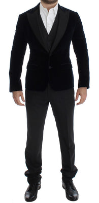 Blue Velvet Gray 3 Piece Slim Fit Suit