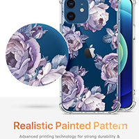 Clear Floral Case iPhone 12 and iPhone 12 Pro 6.1in 2020, Flexible TPU Shockproof