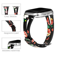 Genuine Leather Floral Apple Watch Band 38mm 40mm Series 5 4 3 2 1