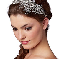 Mariell Couture Crystal Spray Bridal Headpiece Hair Vine - Hull Hill