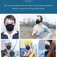 KN95 Face Mask - 50 Pack on FDA EUA List, Black,  5-Layer, Breathable