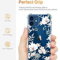 Clear Floral Case iPhone 12 and iPhone 12 Pro 6.1in 2020, Flexible TPU Shockproof