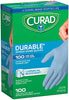Curad Nitrile Disposable Exam Gloves, Durable and Chemical Resistant (100 Ct)