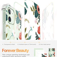 Clear Floral Case iPhone 12 and iPhone 12 Pro 6.1in 2020, Flexible TPU Shockproof