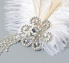 Vintage 1920s Peacock Feather and Crystals Headband - Hull Hill