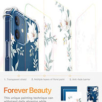 Clear Floral Case iPhone 12 and iPhone 12 Pro 6.1in 2020, Flexible TPU Shockproof