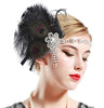 Vintage 1920s Peacock Feather and Crystals Headband - Hull Hill