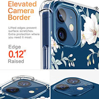 Clear Floral Case iPhone 12 and iPhone 12 Pro 6.1in 2020, Flexible TPU Shockproof