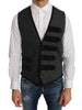 Gray Wool Patterned Slim Vest
