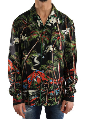 Multicolor Silk Jungle Print Shirt
