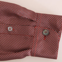 Red White Polka Dot Silk Shirt