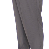 Brown Wool Stretch Pleated Pants