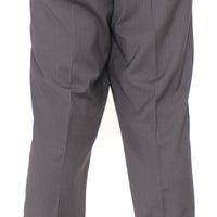 Brown Wool Stretch Pleated Pants