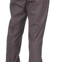 Brown Wool Stretch Pleated Pants