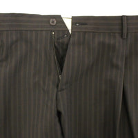 Brown Wool Stretch Pleated Pants