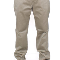 Green Cotton Slim Fit Chinos Pants