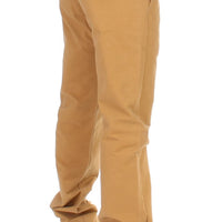 Yellow Cotton Straight Fit Chinos