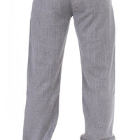 Gray Stretch Regular Straight Fit Pants