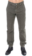 Green Cotton Straight Fit Chinos Pants