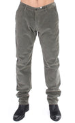 Green Stretch Straight Fit Corduroy Pants