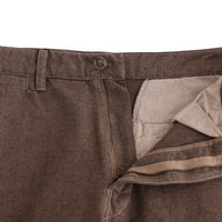 Brown Cotton Regular Fit Casual Pants