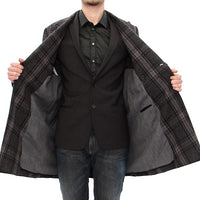 Gray Double Breasted Coat Jacket