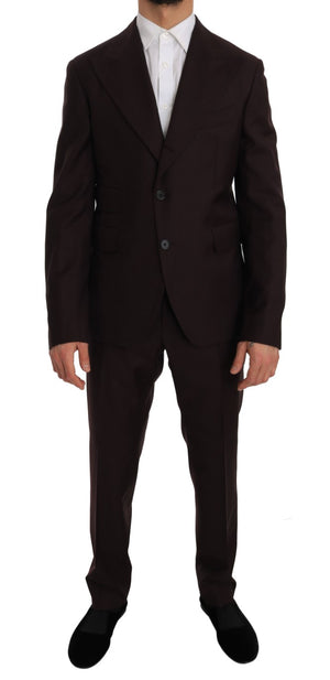 Bordeaux Wool Two Button Slim Fit Suit